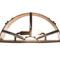 Meyda Lighting Wildlife at Pine Lake 14" 2-Light Old Wrought Iron Wall Sconce With Amber Mica Shade Glass