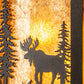 Meyda Lighting Wildlife at Pine Lake 14" 2-Light Old Wrought Iron Wall Sconce With Amber Mica Shade Glass