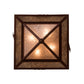Meyda Lighting Wildlife at Pine Lake 33" 4-Light Rust Flush Mount Light With Silver Mica Shade Glass