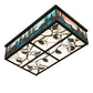 Meyda Lighting Wildlife at Pine Lake 36" 8-Light Timeless Bronze Flush Mount Light With Blue & White Shade Glass