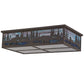Meyda Lighting Wildlife at Pine Lake 36" 8-Light Timeless Bronze Flush Mount Light With Multi-Colored Shade Glass