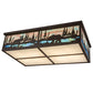 Meyda Lighting Wildlife at Pine Lake 36" 8-Light Timeless Bronze Flush Mount Light With Multi-Colored Shade Glass