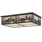 Meyda Lighting Wildlife at Pine Lake 36" 8-Light Timeless Bronze Flush Mount Light With Multi-Colored Shade Glass