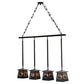 Meyda Lighting Wildlife at Pine Lake 48" 4-Light Textured Black Island Pendant Light With Silver Mica Shade Glass