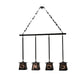 Meyda Lighting Wildlife at Pine Lake 48" 4-Light Textured Black Island Pendant Light With Silver Mica Shade Glass