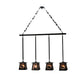 Meyda Lighting Wildlife at Pine Lake 48" 4-Light Textured Black Island Pendant Light With Silver Mica Shade Glass