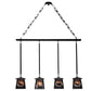Meyda Lighting Wildlife at Pine Lake 48" 4-Light Textured Black Island Pendant Light With Silver Mica Shade Glass