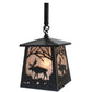 Meyda Lighting Wildlife at Pine Lake 48" 4-Light Textured Black Island Pendant Light With Silver Mica Shade Glass