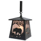 Meyda Lighting Wildlife at Pine Lake 48" 4-Light Textured Black Island Pendant Light With Silver Mica Shade Glass