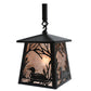 Meyda Lighting Wildlife at Pine Lake 48" 4-Light Textured Black Island Pendant Light With Silver Mica Shade Glass