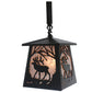 Meyda Lighting Wildlife at Pine Lake 48" 4-Light Textured Black Island Pendant Light With Silver Mica Shade Glass