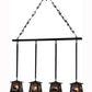 Meyda Lighting Wildlife at Pine Lake 48" 4-Light Textured Black Island Pendant Light With Silver Mica Shade Glass