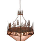 Meyda Lighting Wildlife at Pine Lake 60" 9-Light Rust Inverted Pendant Light With Silver Mica Shade Glass