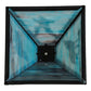 Meyda Lighting Wildlife on the Loose 16"W x 7"H Textured Black Frame and Blue Green Shade Glass