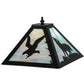 Meyda Lighting Wildlife on the Loose 16"W x 7"H Textured Black Frame and Blue Green Shade Glass