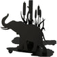 Meyda Lighting Wildlife on the Loose 22" 2-Light Textured Black Table Lamp With Blue Green Shade Glass and Lighted Base