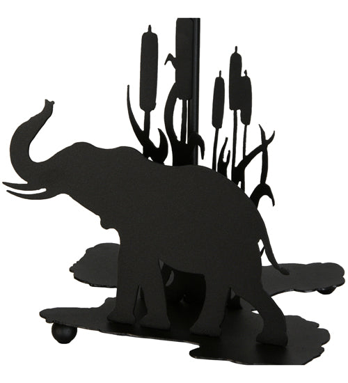 Meyda Lighting Wildlife on the Loose 22" 2-Light Textured Black Table Lamp With Blue Green Shade Glass and Lighted Base