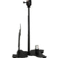 Meyda Lighting Wildlife on the Loose 22" 2-Light Textured Black Table Lamp With Blue Green Shade Glass and Lighted Base