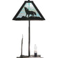 Meyda Lighting Wildlife on the Loose 22" 2-Light Textured Black Table Lamp With Blue Green Shade Glass and Lighted Base