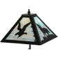 Meyda Lighting Wildlife on the Loose 22" 2-Light Textured Black Table Lamp With Blue Green Shade Glass and Lighted Base
