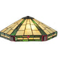 Meyda Lighting Wilkenson 20" 3-Light Mahogany Bronze Pendant Light With Multi-Colored Stained Shade Glass