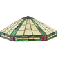 Meyda Lighting Wilkenson 20" 3-Light Mahogany Bronze Pendant Light With Multi-Colored Stained Shade Glass