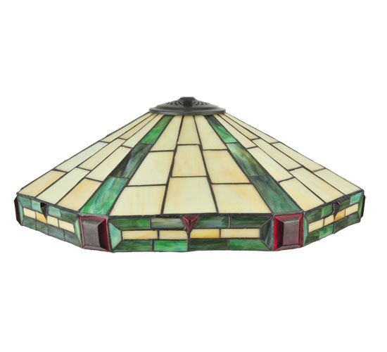 Meyda Lighting Wilkenson 20" 3-Light Mahogany Bronze Pendant Light With Multi-Colored Stained Shade Glass
