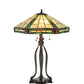 Meyda Lighting Wilkenson 30" 3-Light Mahogany Bronze Table Lamp With Multi-Colored Stained Shade Glass