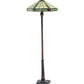 Meyda Lighting Wilkenson 65" 2-Light Mahogany Bronze Floor Lamp With Multi-Colored Stained Shade Glass