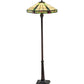 Meyda Lighting Wilkenson 65" 2-Light Mahogany Bronze Floor Lamp With Multi-Colored Stained Shade Glass