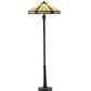 Meyda Lighting Wilkenson 65" 2-Light Mahogany Bronze Floor Lamp With Multi-Colored Stained Shade Glass