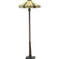 Meyda Lighting Wilkenson 65" 2-Light Mahogany Bronze Floor Lamp With Multi-Colored Stained Shade Glass