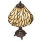 Meyda Lighting Willow 13" Mahogany Bronze Mini Table Lamp With Green Jadestone Shade Glass