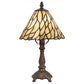 Meyda Lighting Willow 13" Mahogany Bronze Mini Table Lamp With Green Jadestone Shade Glass