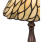 Meyda Lighting Willow 13" Mahogany Bronze Mini Table Lamp With Green Jadestone Shade Glass