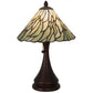 Meyda Lighting Willow 18" Mahogany Bronze Table Lamp With Green Jadestone Shade Glass
