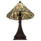 Meyda Lighting Willow 18" Mahogany Bronze Table Lamp With Green Jadestone Shade Glass