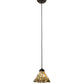 Meyda Lighting Willow 195418 8" Textured Black Mini Pendant Light With Green & Beige Jadestone Shade