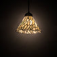 Meyda Lighting Willow 195418 8" Textured Black Mini Pendant Light With Green & Beige Jadestone Shade