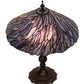 Meyda Lighting Willow 21" 2-Light Mahogany Bronze Table Lamp With Blue & Violet Jadestone Shade