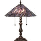 Meyda Lighting Willow 21" 2-Light Mahogany Bronze Table Lamp With Blue & Violet Jadestone Shade