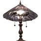 Meyda Lighting Willow 21" 2-Light Mahogany Bronze Table Lamp With Blue & Violet Jadestone Shade