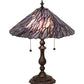 Meyda Lighting Willow 21" 2-Light Mahogany Bronze Table Lamp With Blue & Violet Jadestone Shade