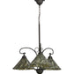 Meyda Lighting Willow 30" 3-Light Mahogany Bronze Chandelier With Moss Green and Ivory Jadestone Shade