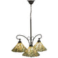 Meyda Lighting Willow 30" 3-Light Mahogany Bronze Chandelier With Moss Green and Ivory Jadestone Shade