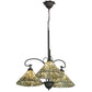Meyda Lighting Willow 30" 3-Light Mahogany Bronze Chandelier With Moss Green and Ivory Jadestone Shade