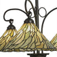 Meyda Lighting Willow 30" 3-Light Mahogany Bronze Chandelier With Moss Green and Ivory Jadestone Shade