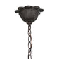 Meyda Lighting Willow 30" 3-Light Mahogany Bronze Chandelier With Moss Green and Ivory Jadestone Shade