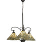 Meyda Lighting Willow 30" 3-Light Mahogany Bronze Chandelier With Moss Green and Ivory Jadestone Shade