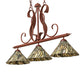 Meyda Lighting Willow 46" 3-Light Rust Island Pendant Light With Moss Green And Ivory Jadestone Shade